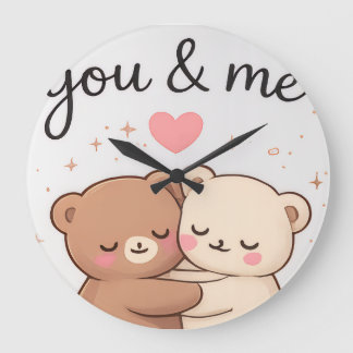 Jou & Mij Cute Beer Koppel Muurklok Grote Klok