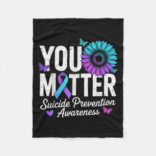 Jou Preventie van Suïcidebewustzijn Teal & Paars Fleece Deken