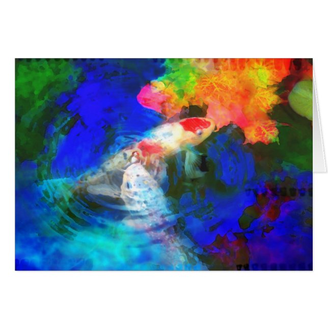 Jouant avec l'automne, carte (Devant horizontal)