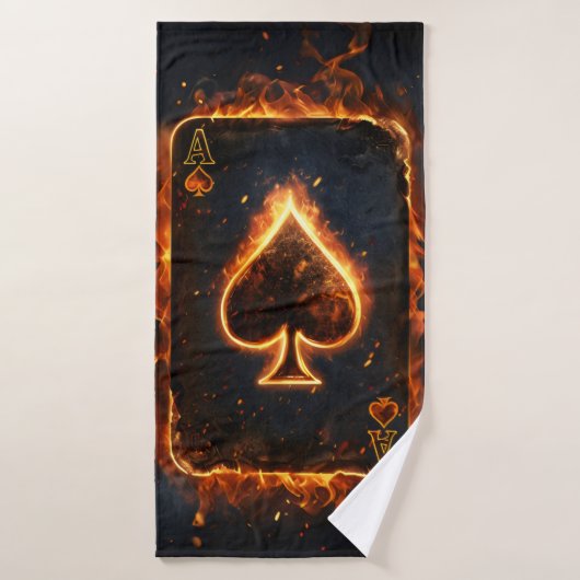 Jouer aux cartes. (Serviette de bain)