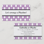 Jouer aux Cartes de visite Pois violets (Devant / Derrière)