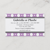 Jouer aux Cartes de visite Pois violets (Dos)