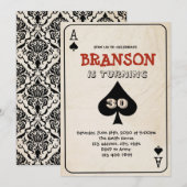 Jouer aux cartes invitation à la fête (Devant / Derrière)