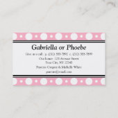 Jouer aux Pois roses Cartes de visite (Dos)