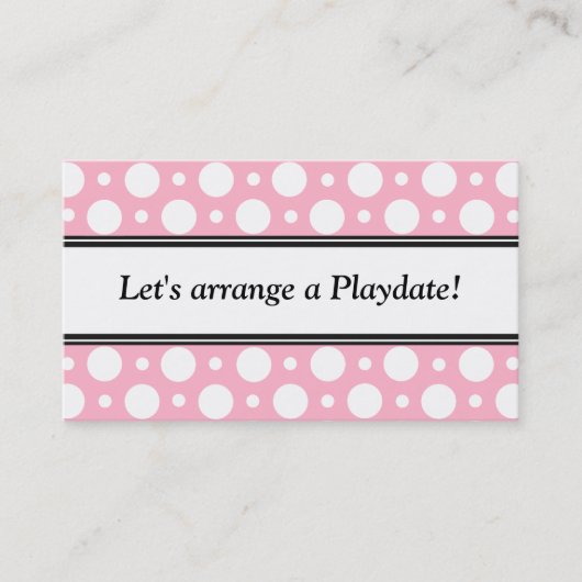 Jouer aux Pois roses Cartes de visite (Devant)