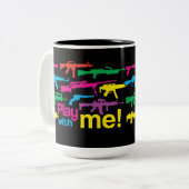 Jouer avec moi ! mug - noir-multicolore (Devant gauche)