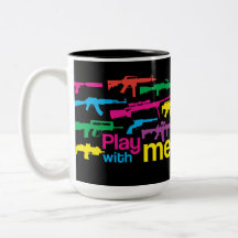 Jouer avec moi ! mug - noir-multicolore