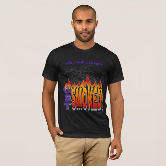 Jouer Avec Un Dragon Se Fumer T-Shirt (Devant entier)