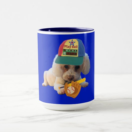 Jouer Ball Poodle Deux Tone Café Mug (Centre)