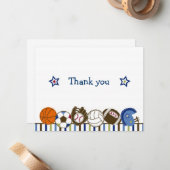 Jouer Ball Sports Boys Merci Cartes De Notes (Devant/Arrière en situation)