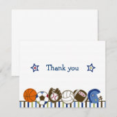 Jouer Ball Sports Boys Merci Cartes De Notes (Devant / Derrière)