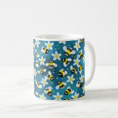 Jouer Buzzing Bees (Denim Blue) Café Mug (Devant droit)