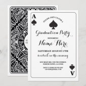 Jouer carte Ace of Spades Vegas Invitation de dipl (Devant / Derrière)
