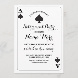 Jouer carte Ace of Spades Vegas Invitation de retr