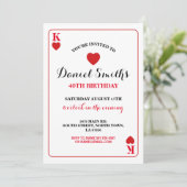 Jouer Carte Anniversaire Vegas Invitation Coeurs (Debout devant)