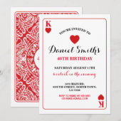 Jouer Carte Anniversaire Vegas Invitation Coeurs (Devant / Derrière)