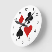 Jouer Carte Convient Design Horloge murale (Angle)