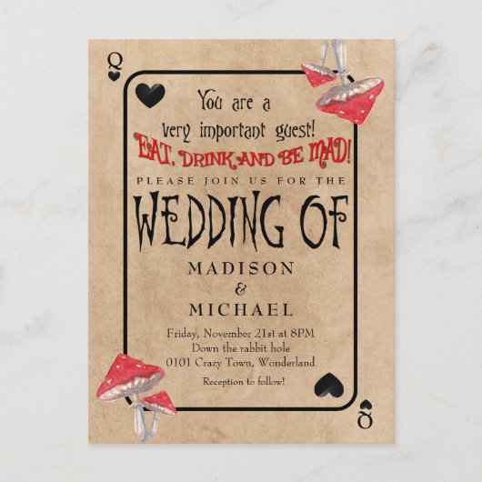 Jouer Carte Crazy Champhrooms Mariage (Devant)