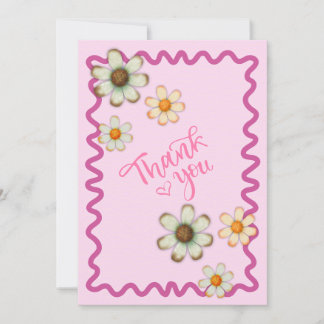 Jouer Carte de remerciements de marguerite - Rose