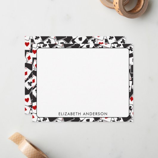 Jouer Carte Motif Casino Thème Note Cartes (Devant/Arrière en situation)