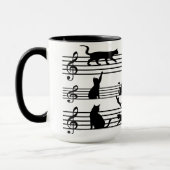 Jouer Chats Piano Notes Party Café Mug (Gauche)