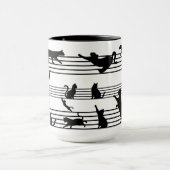 Jouer Chats Piano Notes Party Café Mug (Centre)