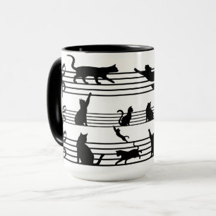 Jouer Chats Piano Notes Party Café Mug