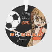 Jouer Comme Une Fille | Football | orange et noir (dos)