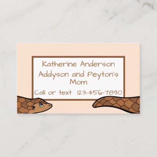 Jouer date Carte de visite Pangolin (Dos)