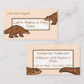 Jouer date Carte de visite Pangolin (Devant / Derrière)