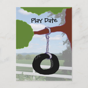 Jouer Date Pneu Swing Invitation Carte Postale