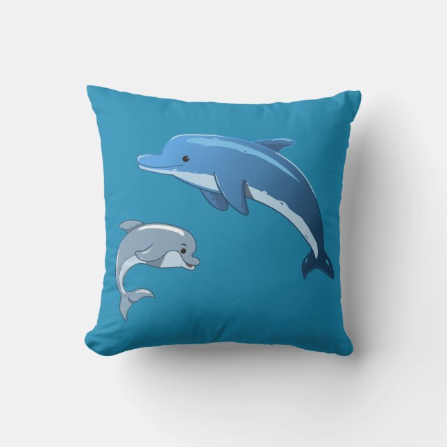 Jouer Dauphins Design Jeter Oreiller (Recto)