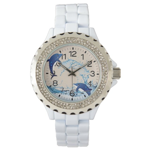 jouer dauphins strass montre (devant)
