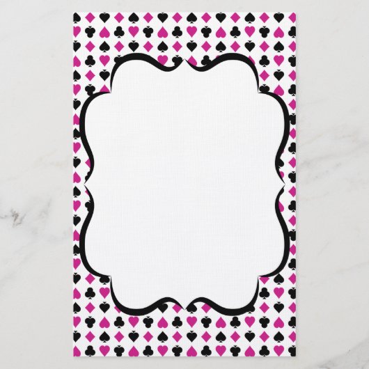 Jouer des cartes convient rose et noir (Devant)