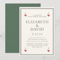 Jouer des cartes vintages coeurs Mariage simple