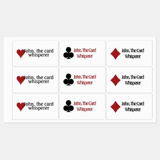 Jouer des symboles de carte, Drôle dire Étiquette (Feuille)