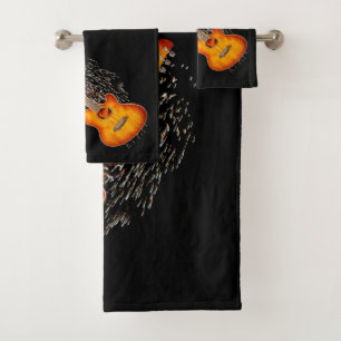 Jouer Guitare M'Éclairage, Serviette De Bain Set