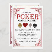 Jouer jeu de carte soirée poker de nuit (Devant / Derrière)