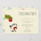 Jouer Kitty Chat Noël Invitation de fête (Devant / Derrière)