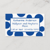 Jouer le Carte de visite de points Polka bleu (Dos)