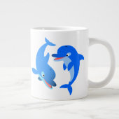 Jouer mignon Dauphins de dessin Jumbo Mug (Droite)