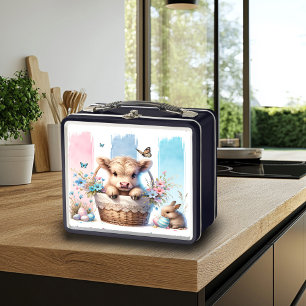 Jouer Pâques Brushstroke Highland Cow Lunchbox
