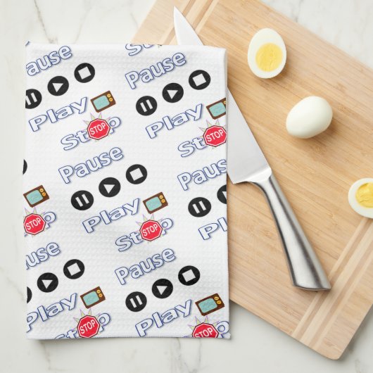 Jouer Pause Stop Cuisine Serviette main (Quart Plié)