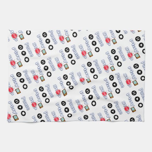 Jouer Pause Stop Cuisine Serviette main (Horizontal)