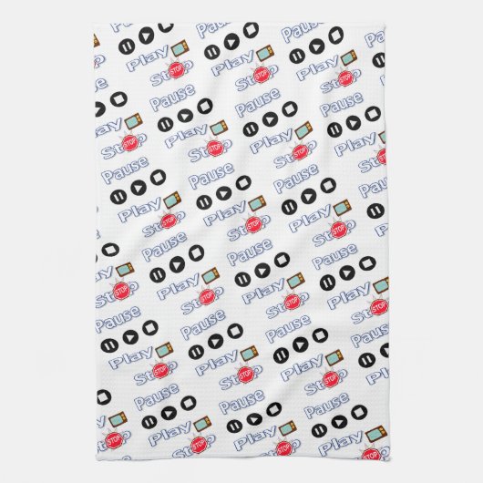 Jouer Pause Stop Cuisine Serviette main (Vertical)