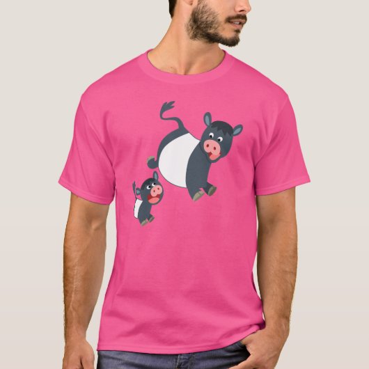 Jouer T-shirt Vache et Veau à ceinture de dessin (Devant)