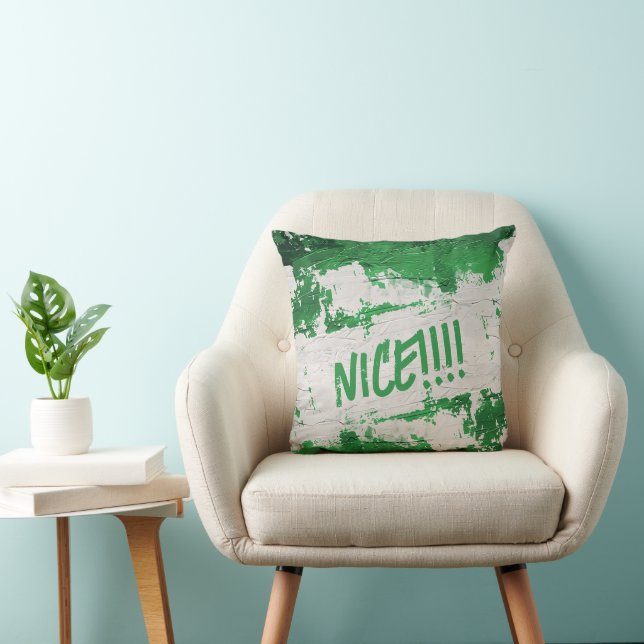 Jouer Vert "BON ! ! ! !" Coussin décoratif (Chaise)