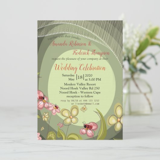 Jouer Vert & Faire-part de mariage de dame (Debout devant)