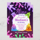 Jouet coloré Slime Anniversaire Fête Invitation (Devant / Derrière)