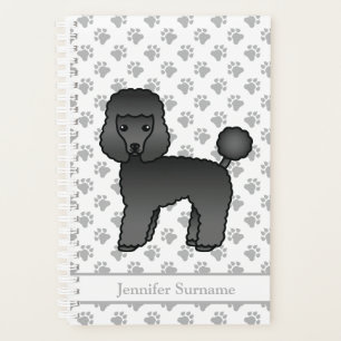 Jouet noir Poodle mignonette Cartoon Chien & Texte